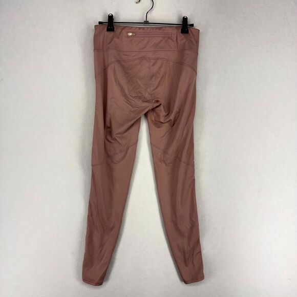 Abercrombie & Fitch Rose Pink Leggings Plastic Ribbed Side Womens Size S - Picture 3 of 14